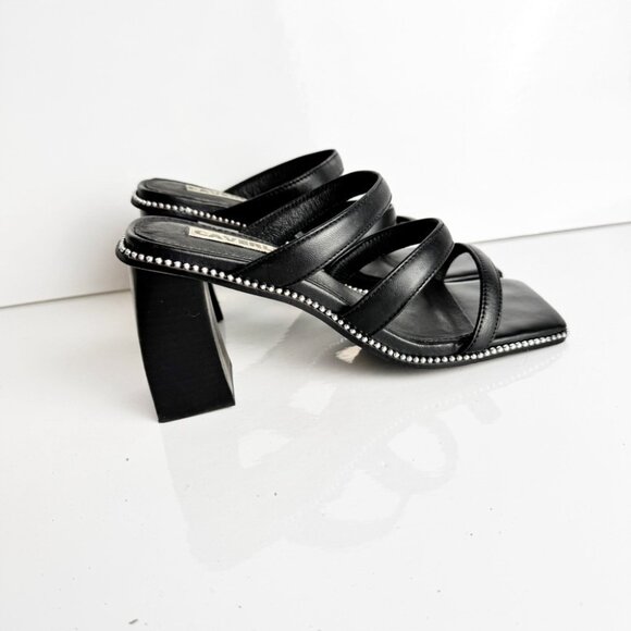 Caverley Nora Studded Black Strappy Heeled Sandals size 36 - Picture 2 of 5